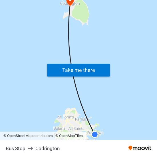 Bus Stop to Codrington map