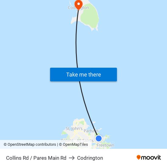 Collins Rd / Pares Main Rd to Codrington map