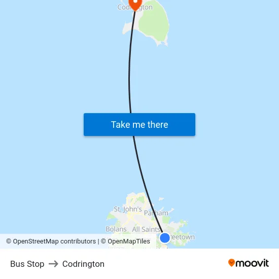 Bus Stop to Codrington map