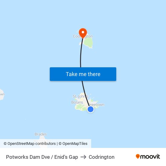 Potworks Dam Dve / Enid's Gap to Codrington map