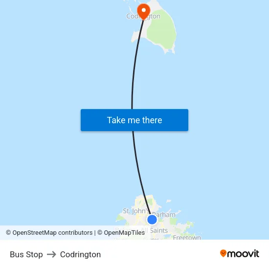 Bus Stop to Codrington map