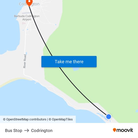 Bus Stop to Codrington map