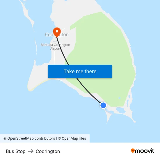 Bus Stop to Codrington map
