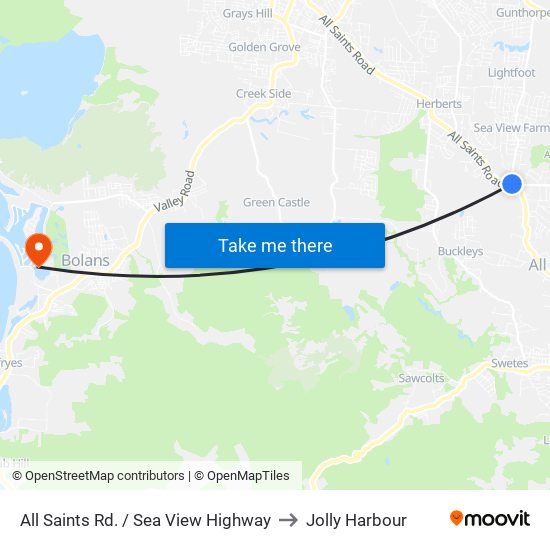 All Saints Rd. / Sea View Highway to Jolly Harbour map