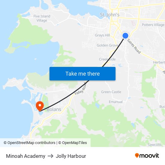 Minoah Academy to Jolly Harbour map