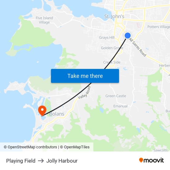 Playing Field to Jolly Harbour map