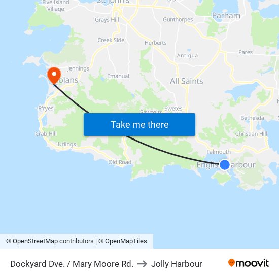 Dockyard Dve. / Mary Moore Rd. to Jolly Harbour map