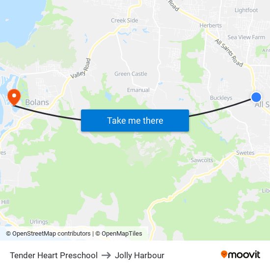 Tender Heart Preschool to Jolly Harbour map