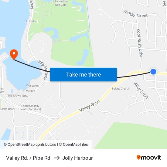 Valley Rd. / Pipe Rd. to Jolly Harbour map