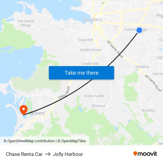 Chase Renta Car to Jolly Harbour map