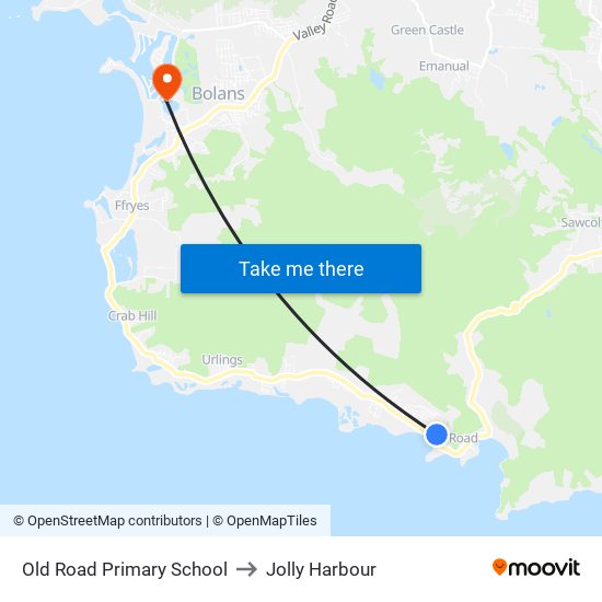 Old Road Primary School to Jolly Harbour map