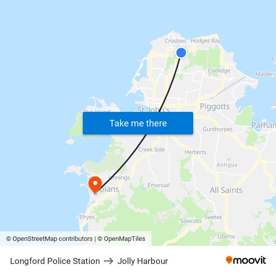 Longford Police Station to Jolly Harbour map