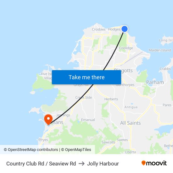 Country Club Rd / Seaview Rd to Jolly Harbour map