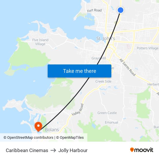 Caribbean Cinemas to Jolly Harbour map