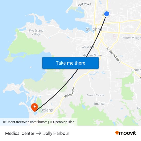 Medical Center to Jolly Harbour map