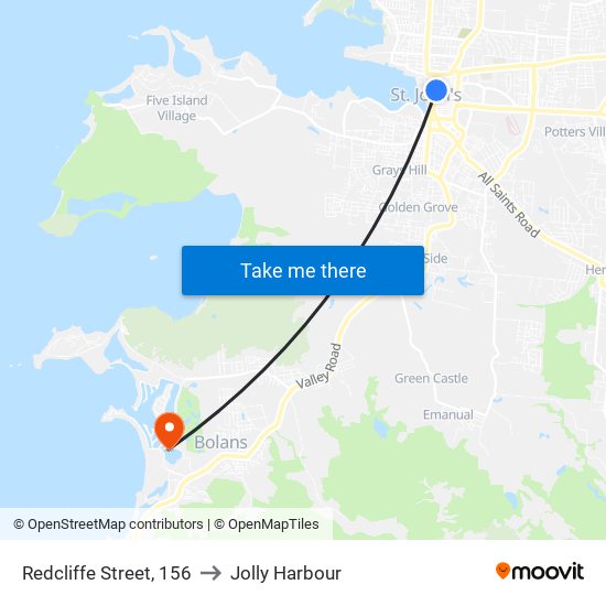 Redcliffe Street, 156 to Jolly Harbour map