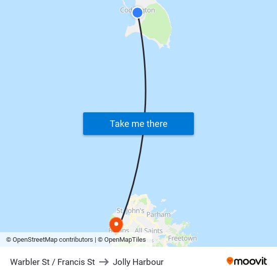 Warbler St / Francis St to Jolly Harbour map