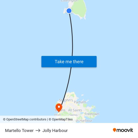 Martello Tower to Jolly Harbour map