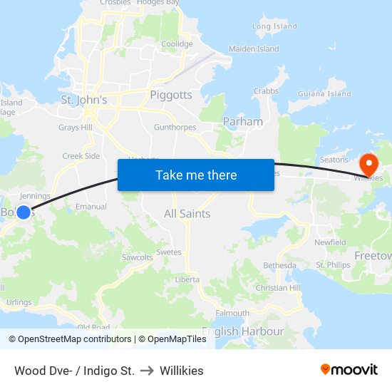 Wood Dve- / Indigo St. to Willikies map