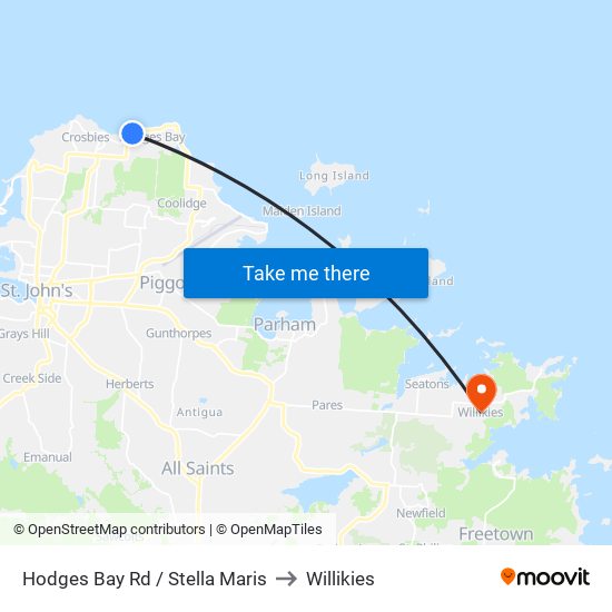 Hodges Bay Rd / Stella Maris to Willikies map