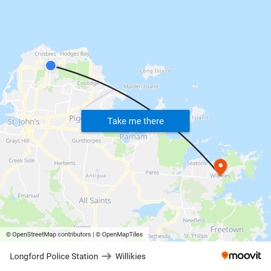 Longford Police Station to Willikies map