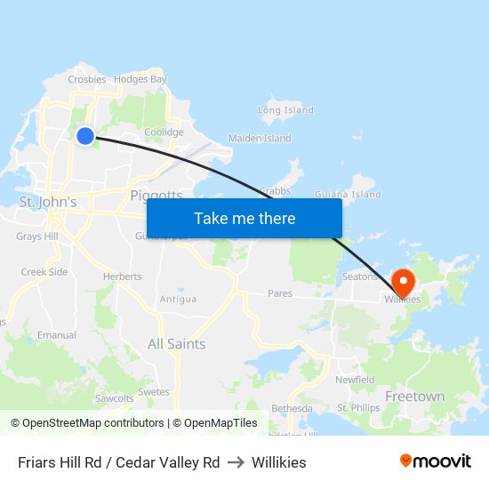 Friars Hill Rd / Cedar Valley Rd to Willikies map