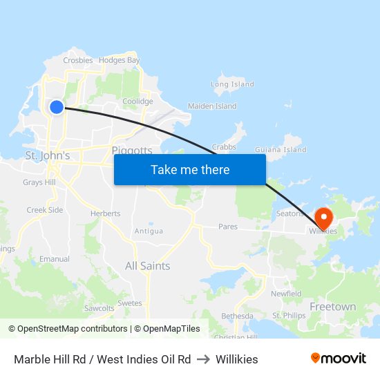 Marble Hill Rd / West Indies Oil Rd to Willikies map