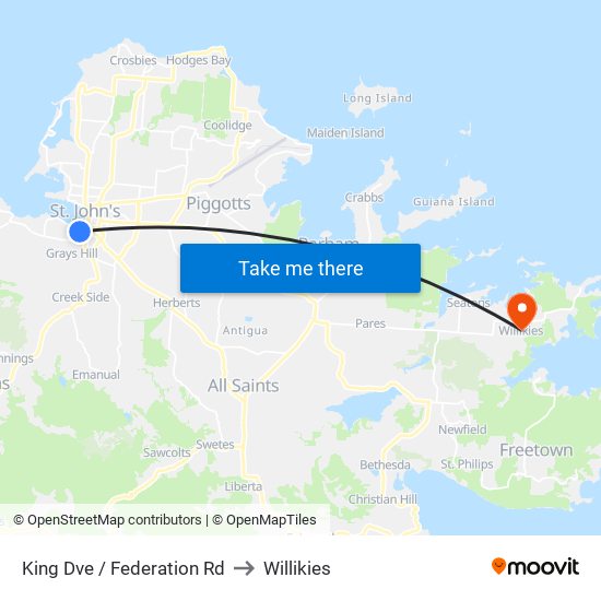 King Dve / Federation Rd to Willikies map