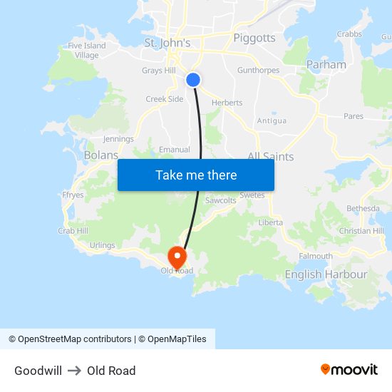 Goodwill to Old Road map