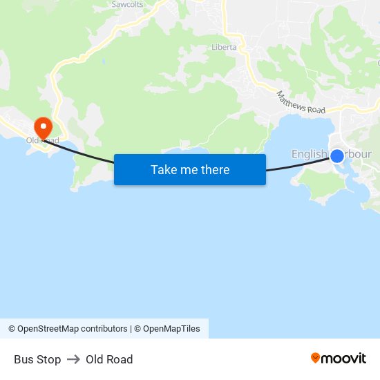 Bus Stop to Old Road map