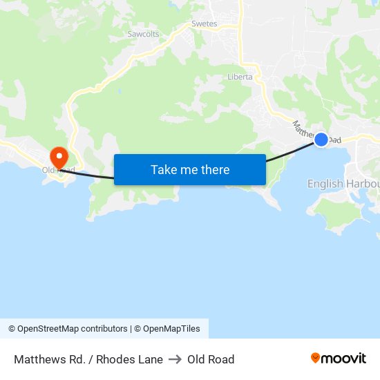Matthews Rd. / Rhodes Lane to Old Road map