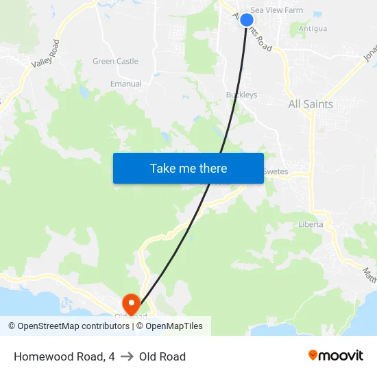 Homewood Road, 4 to Old Road map