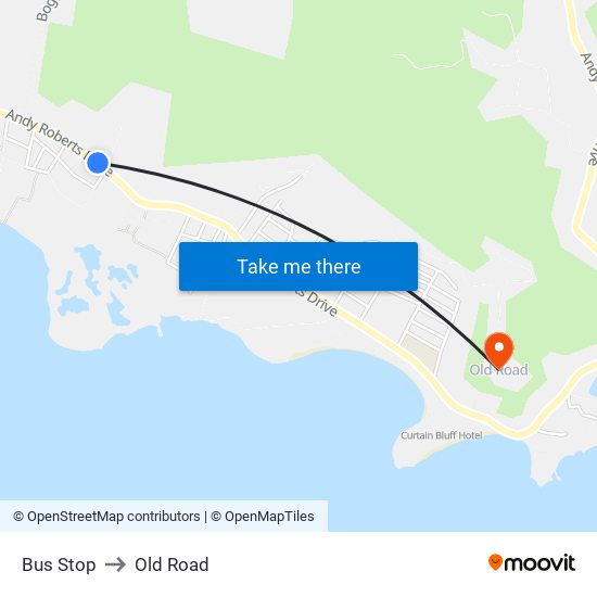 Bus Stop to Old Road map