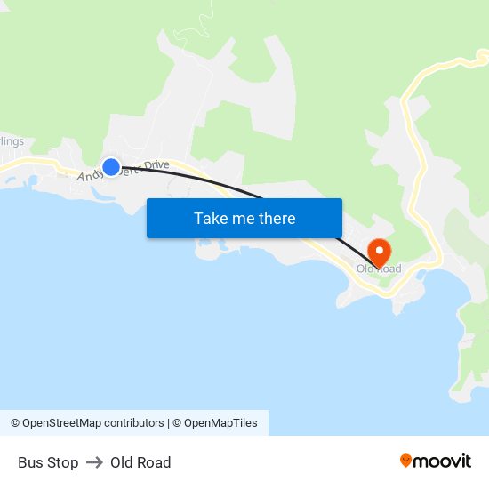 Bus Stop to Old Road map