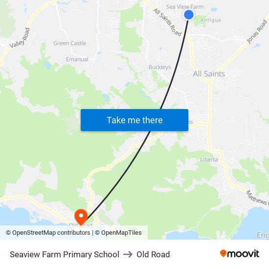 Seaview Farm Primary School to Old Road map