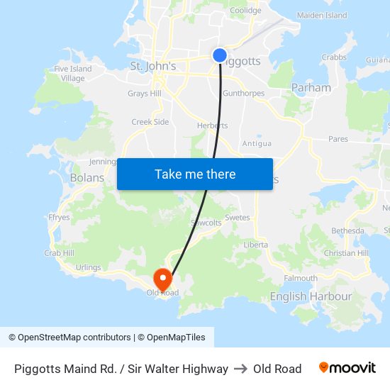Piggotts Maind Rd. / Sir Walter Highway to Old Road map
