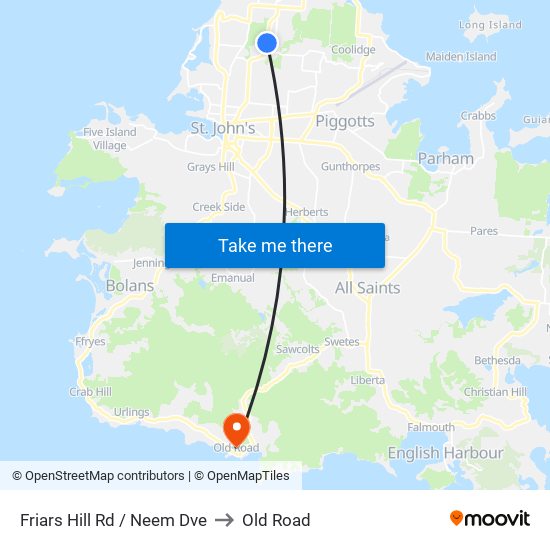 Friars Hill Rd / Neem Dve to Old Road map