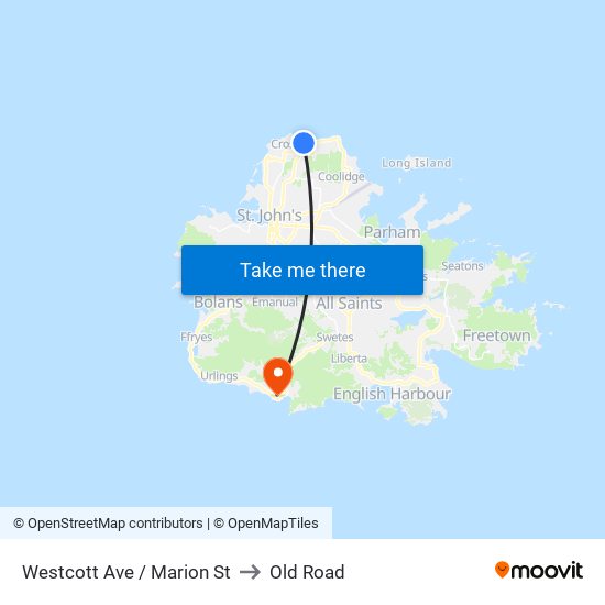 Westcott Ave / Marion St to Old Road map