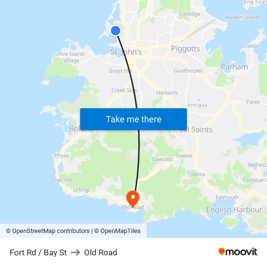 Fort Rd / Bay St to Old Road map