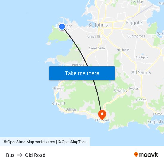 Bus to Old Road map