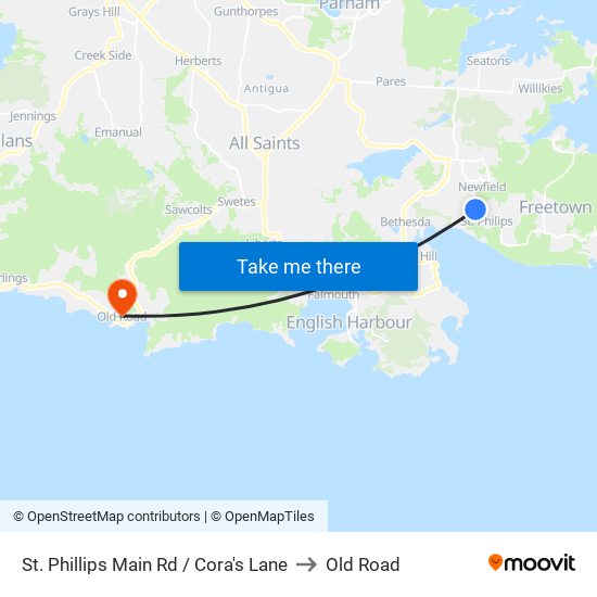 St. Phillips Main Rd / Cora's Lane to Old Road map