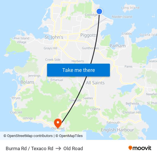Burma Rd / Texaco Rd to Old Road map