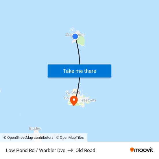 Low Pond Rd / Warbler Dve to Old Road map