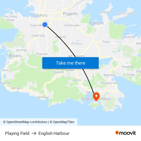 Playing Field to English Harbour map