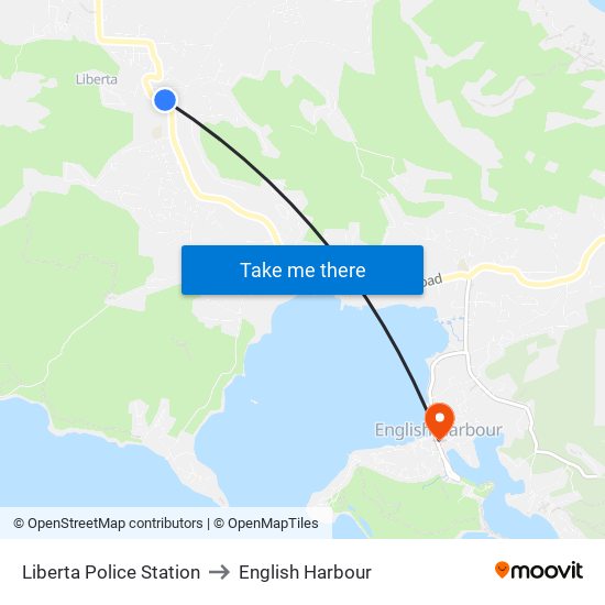 Liberta Police Station to English Harbour map