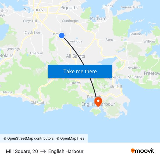 Mill Square, 20 to English Harbour map