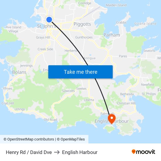 Henry Rd / David Dve to English Harbour map