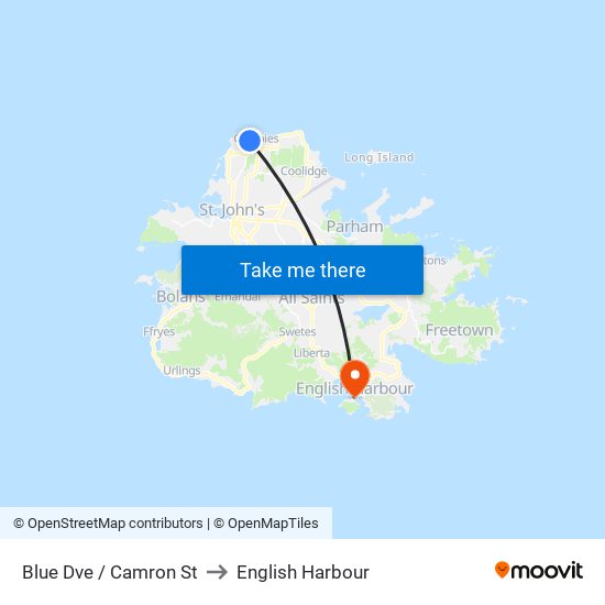 Blue Dve / Camron St to English Harbour map