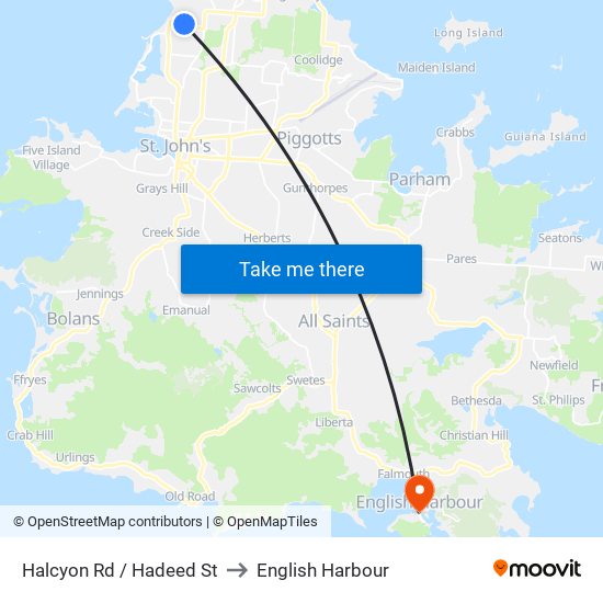 Halcyon Rd / Hadeed St to English Harbour map