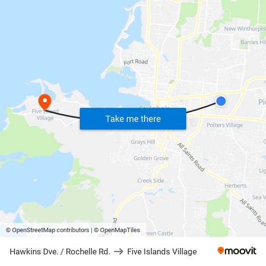 Hawkins Dve. / Rochelle Rd. to Five Islands Village map